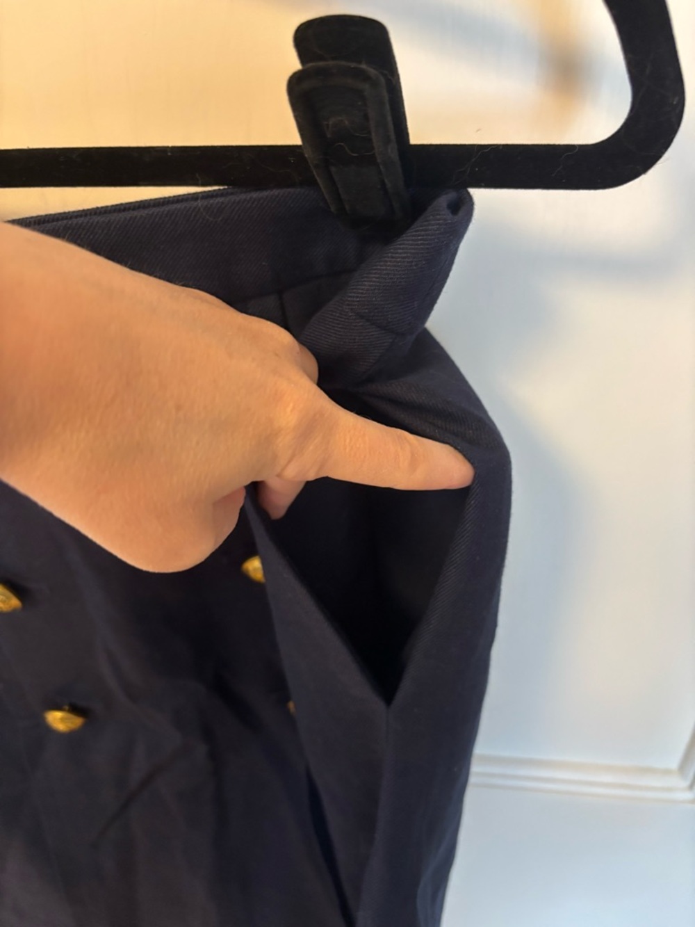 J. Crew Navy Linen Sailor Skirt with Gold Buttons - Picture 4 of 6